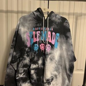 XL Tiedye Happiness is Self Made Sweatshirt with hoodie and pocket